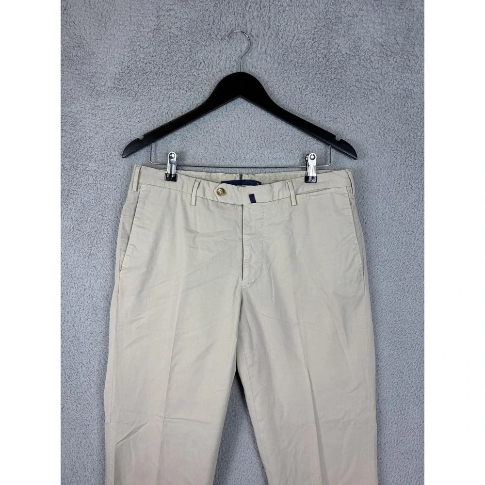 Incotex Pants Mens 33x27 Beige Royal Batavia Classic Fit Stretch Chino Casual